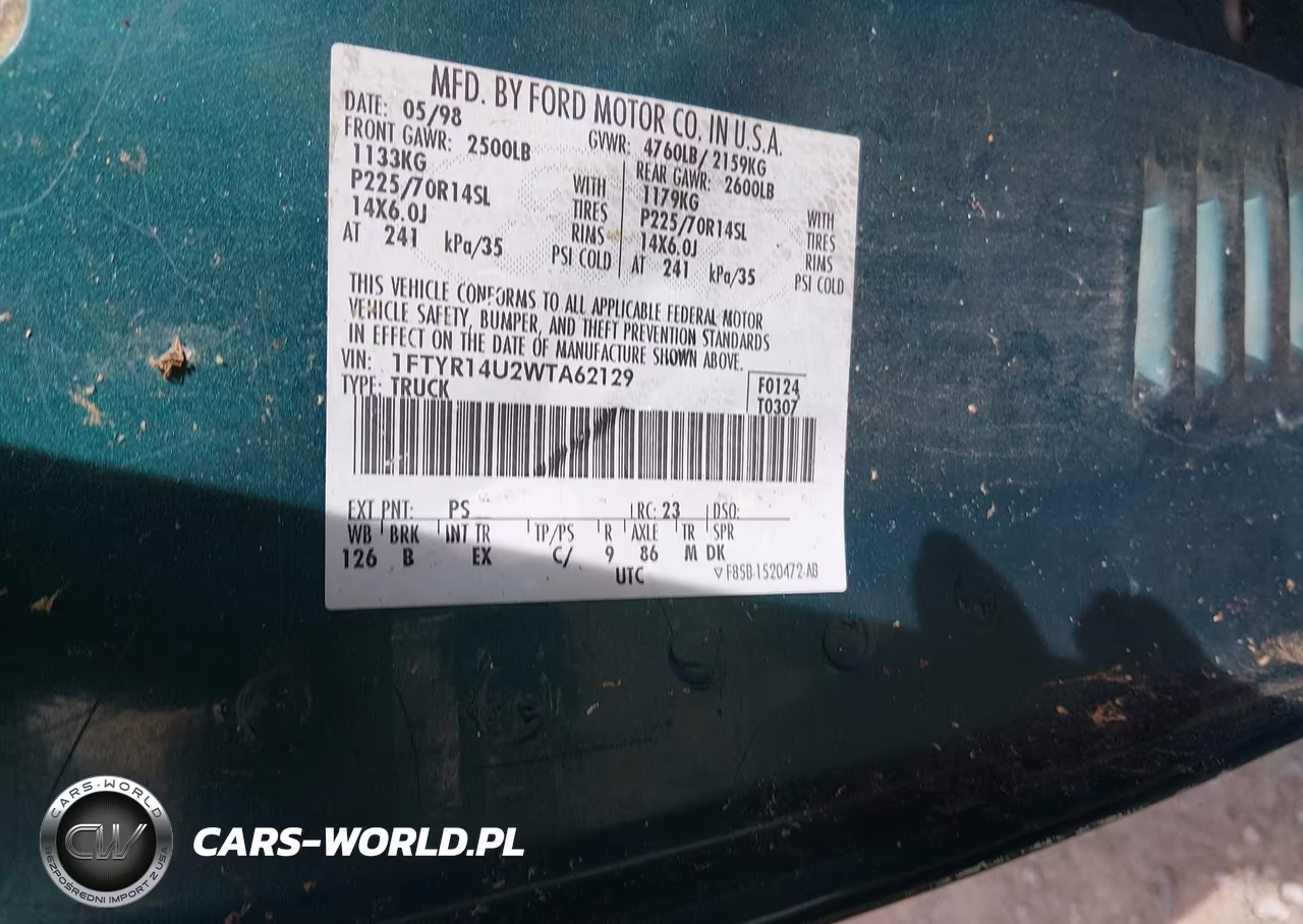 1998 Ford Ranger Splash-Xl-Xlt VIN:1FTYR14U2WTA62129 - 9