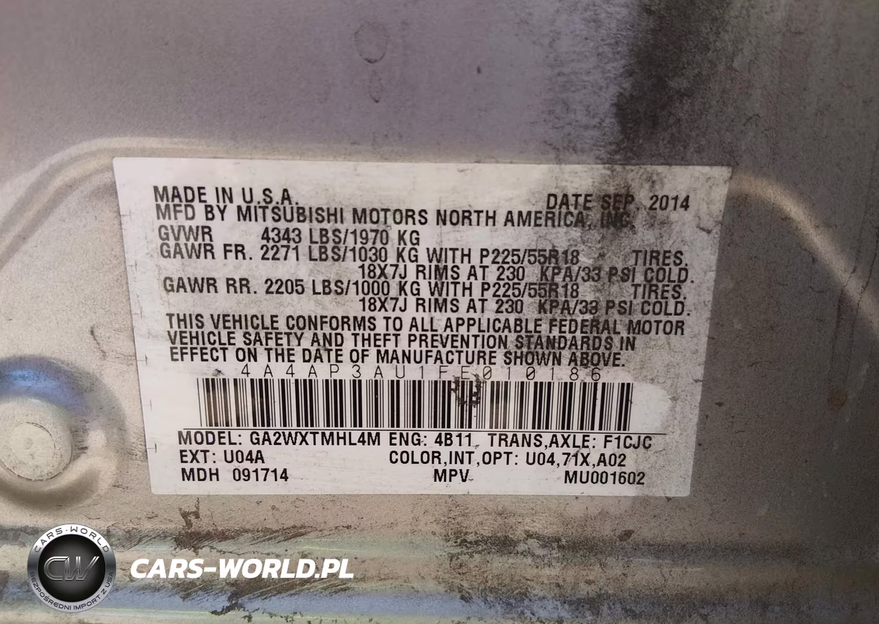 2015 Mitsubishi Outlander Sport Es VIN:4A4AP3AU1FE010186 - 9