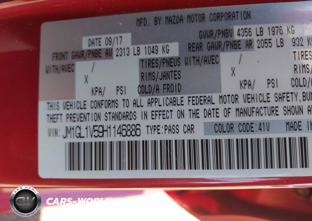 2017 Mazda Mazda6 Touring VIN:JM1GL1V59H1146886 - 9