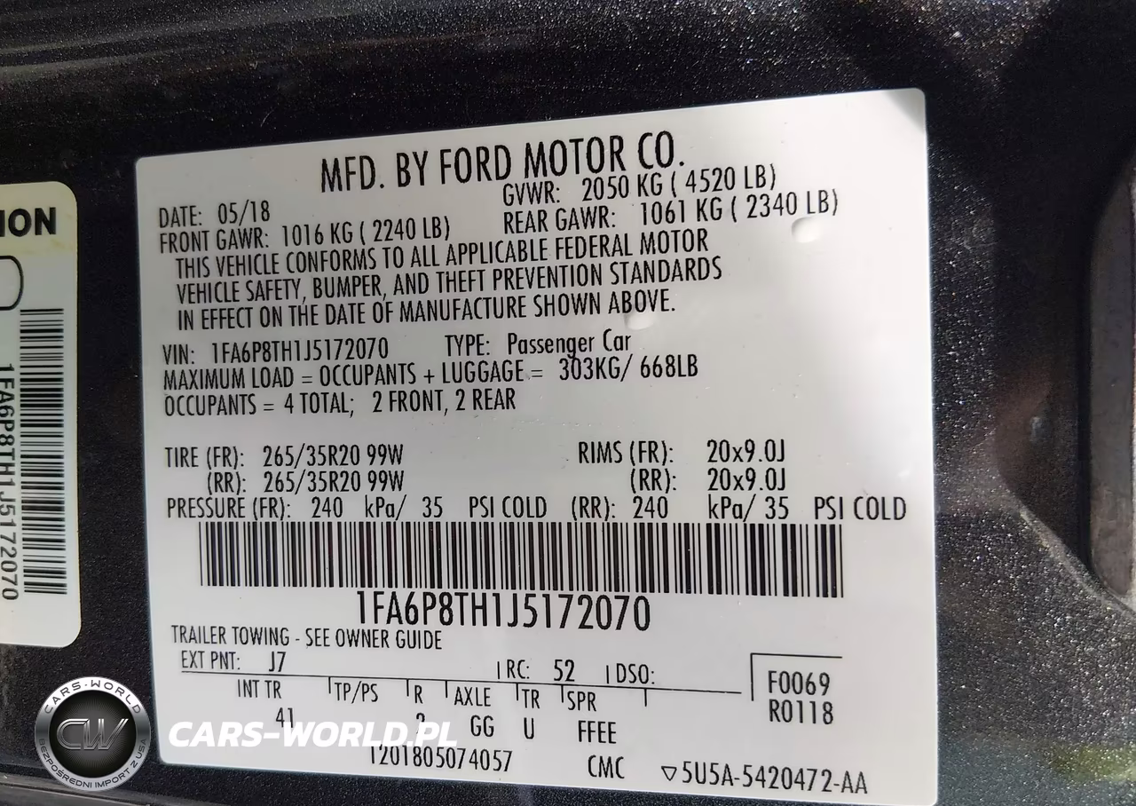2018 Ford Mustang Ecoboost VIN:1FA6P8TH1J5172070 - 9