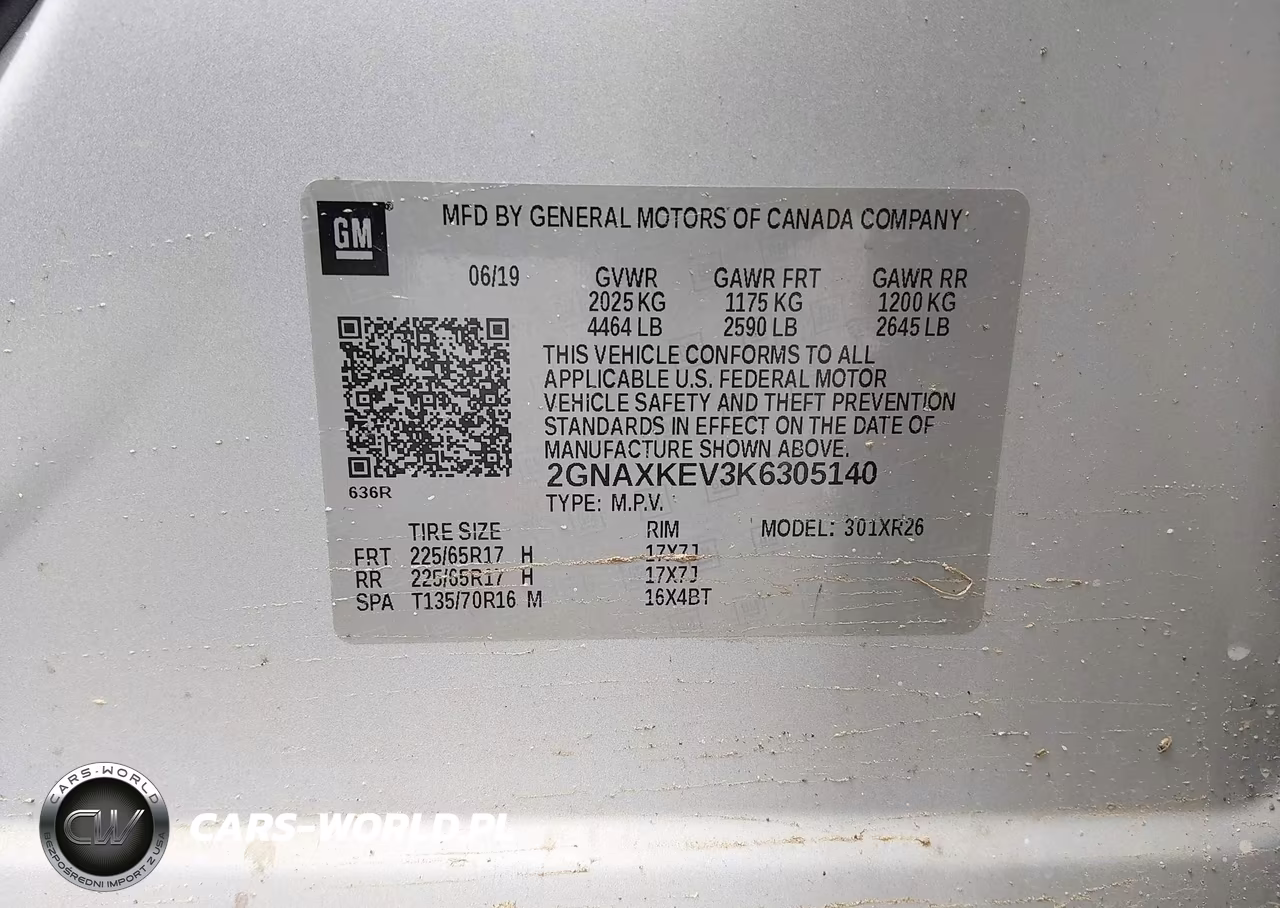 2019 Chevrolet Equinox Lt VIN:2GNAXKEV3K6305140 - 9