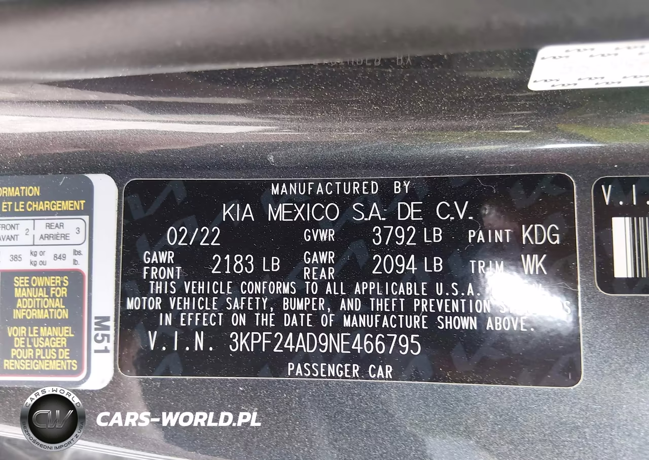 2022 Kia Forte Lxs VIN:3KPF24AD9NE466795 - 9