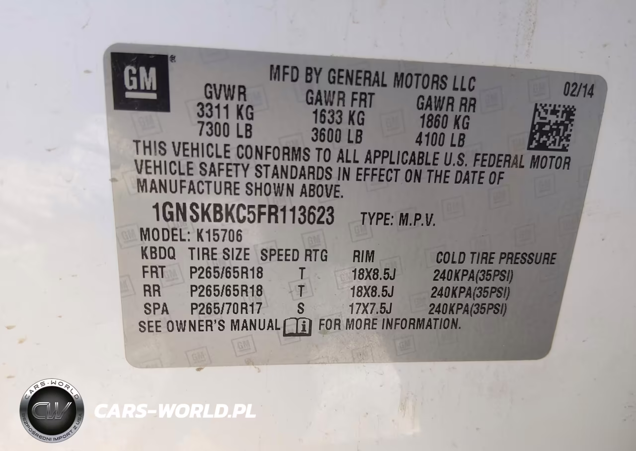 2015 Chevrolet Tahoe Lt VIN:1GNSKBKC5FR113623 - 9