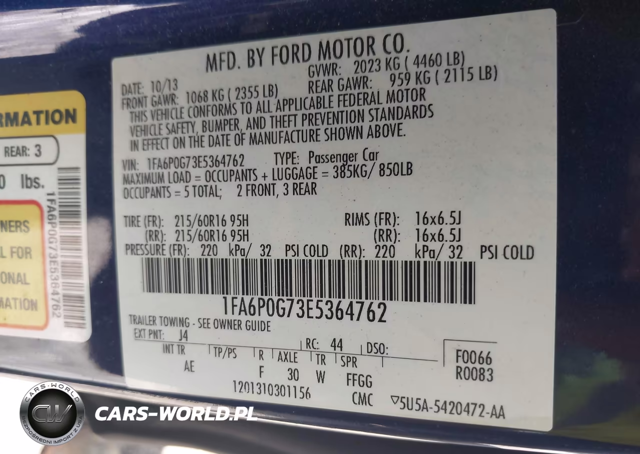 2014 Ford Fusion S VIN:1FA6P0G73E5364762 - 9