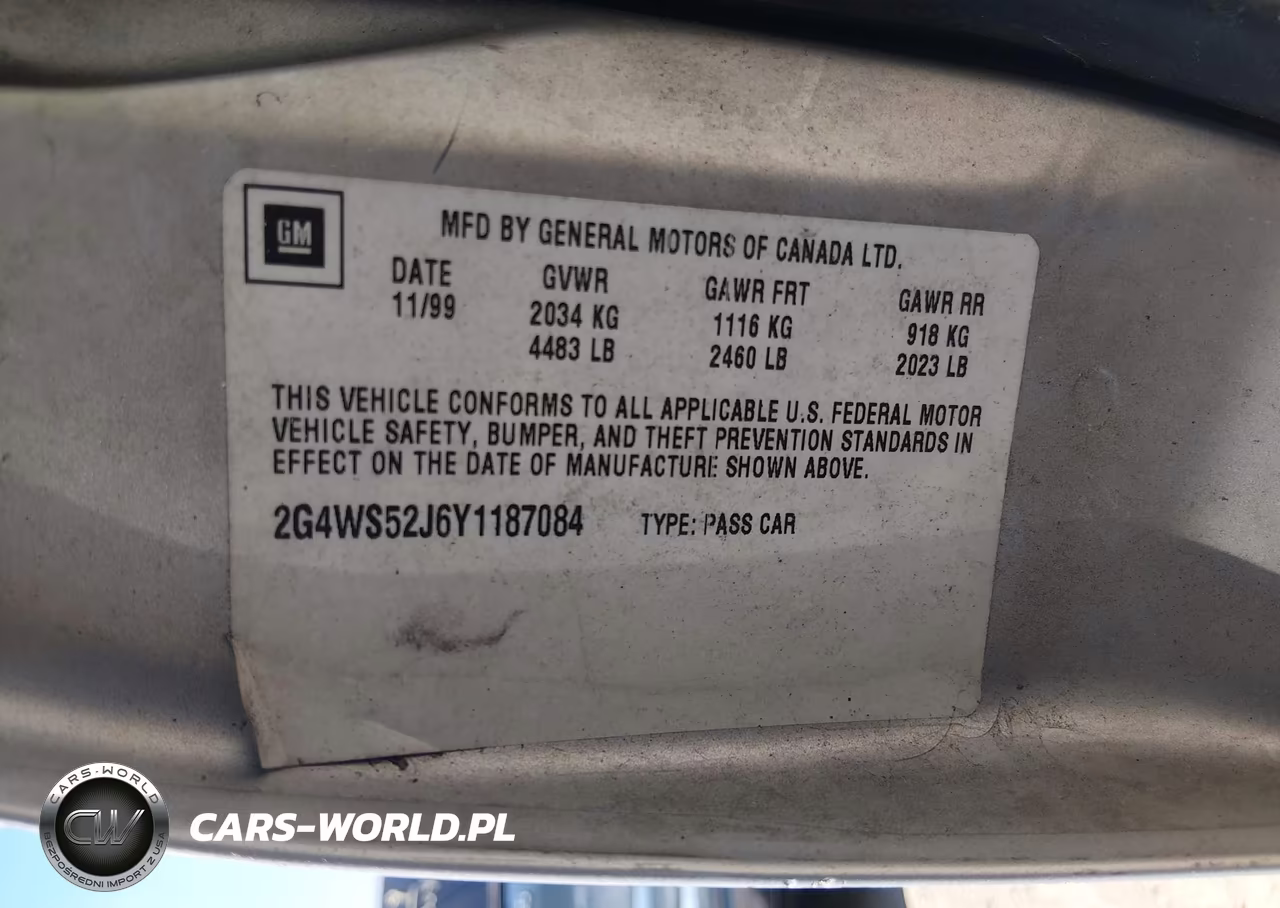 2000 Buick Century Custom VIN:2G4WS52J6Y1187084 - 9