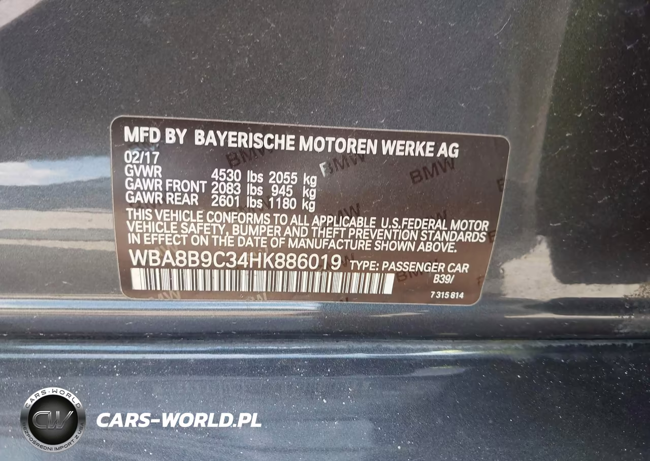 2017 BMW 330I VIN:WBA8B9C34HK886019 - 9