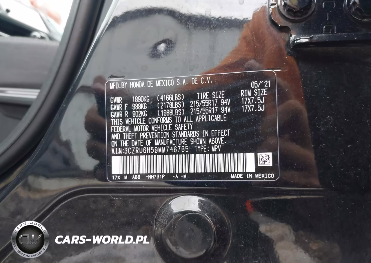 2021 Honda Hr-V Awd Ex VIN:3CZRU6H59MM746765 - 7