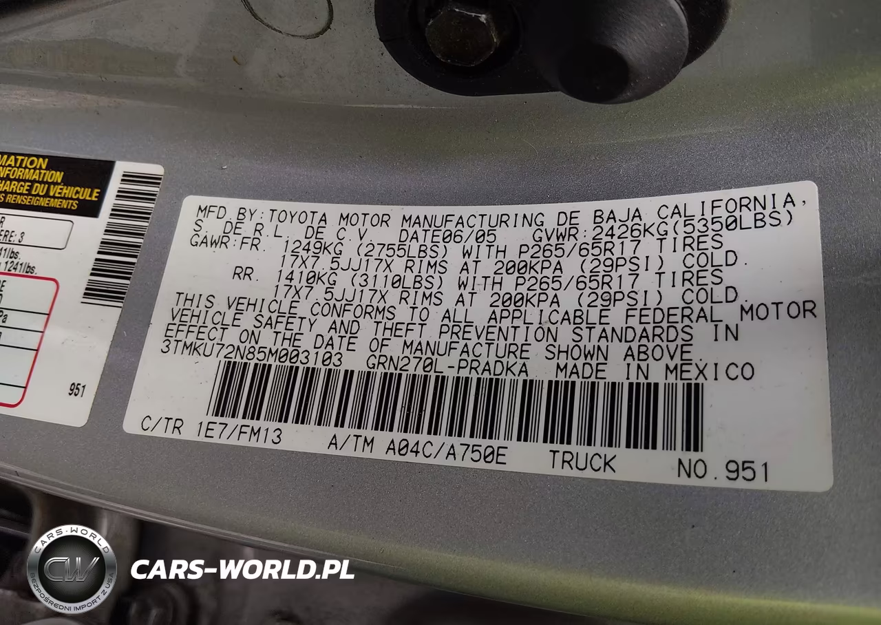 2005 Toyota Tacoma Prerunner V6 VIN:3TMKU72N85M003103 - 9