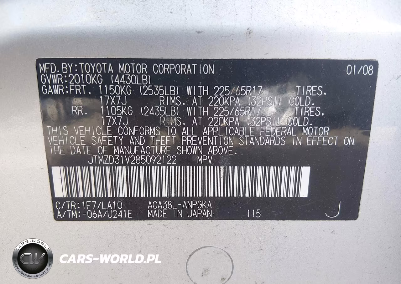 2008 Toyota Rav4 Limited VIN:JTMZD31V285092122 - 9