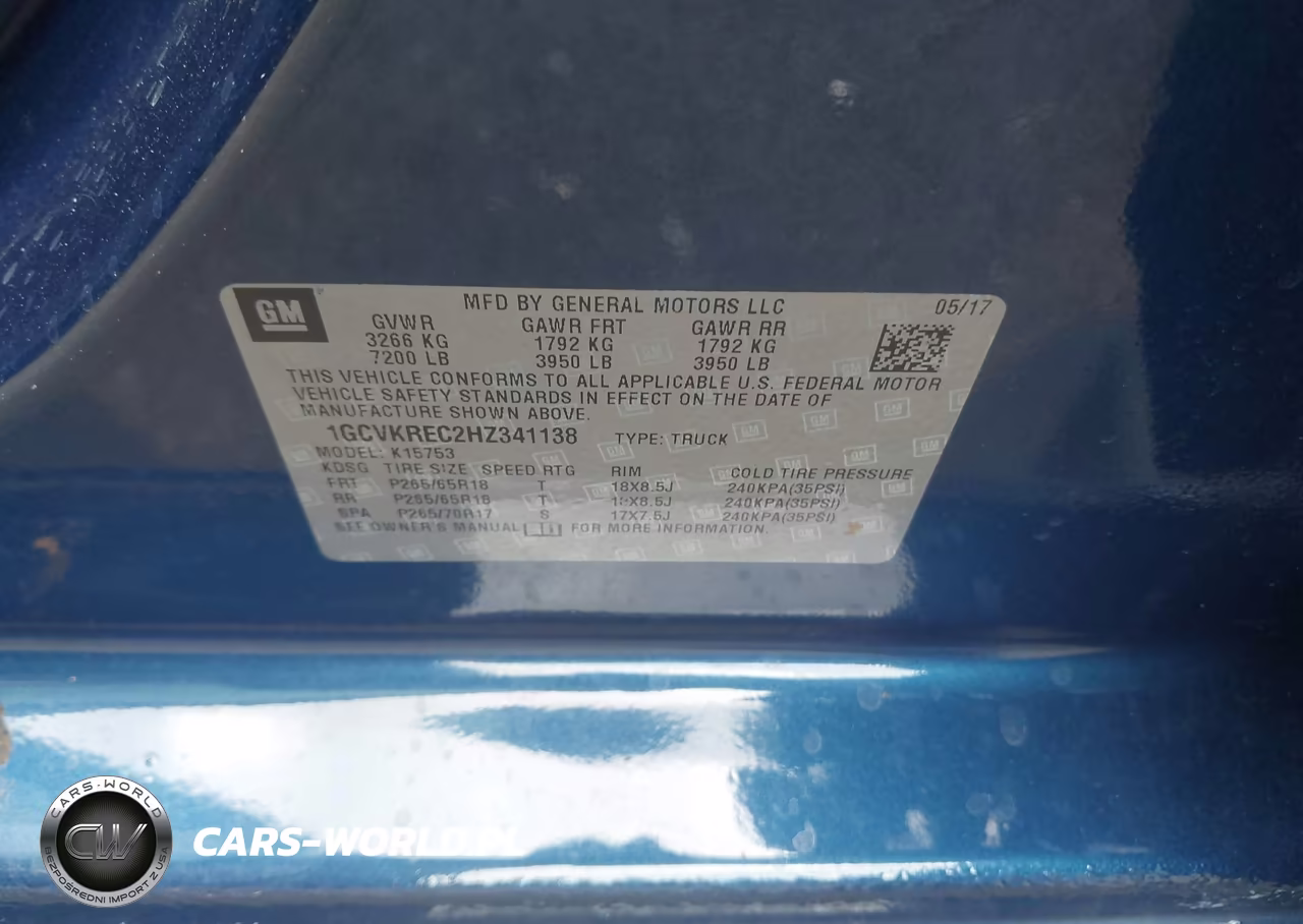 2017 Chevrolet Silverado 1500 2Lt VIN:1GCVKREC2HZ341138 - 9