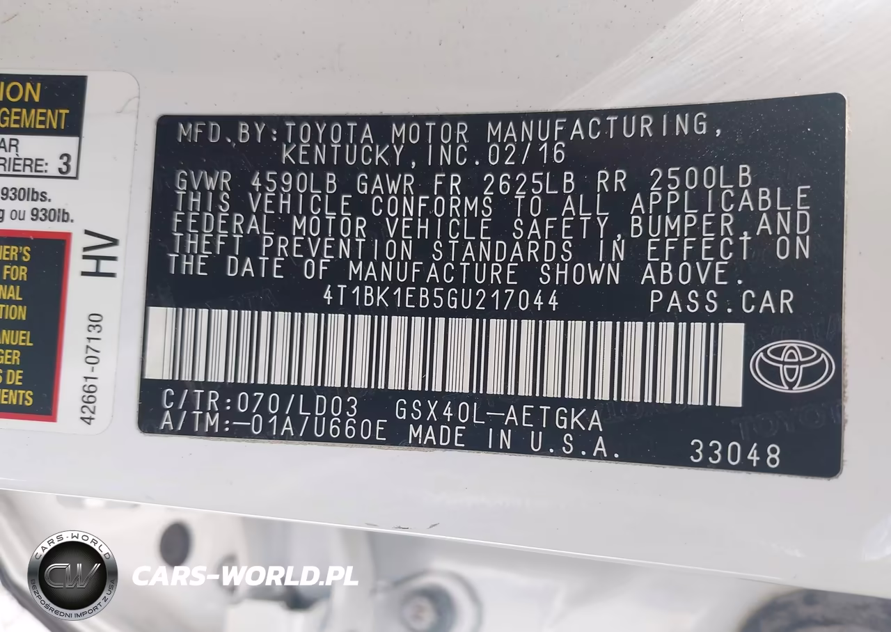 2016 Toyota Avalon Xle VIN:4T1BK1EB5GU217044 - 9