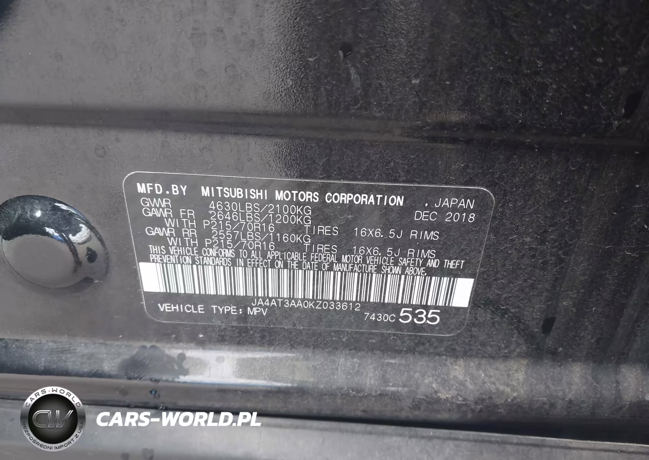 2019 Mitsubishi Eclipse Cross Es VIN:JA4AT3AA0KZ033612 - 9