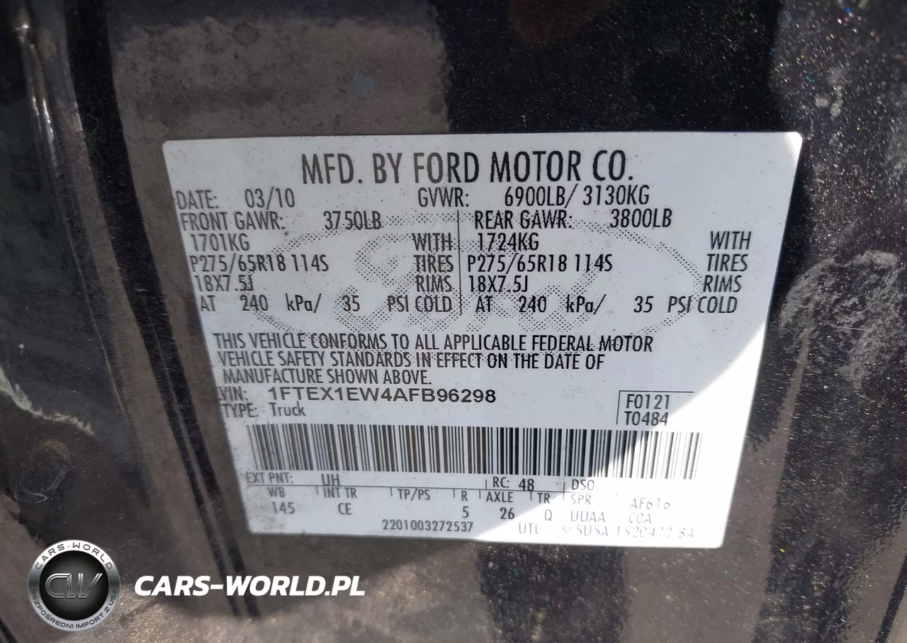 2010 Ford F-150 Stx-Xl VIN:1FTEX1EW4AFB96298 - 9