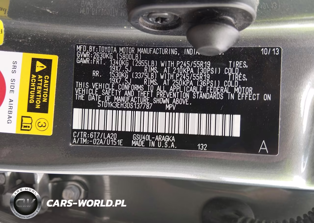 2013 Toyota Highlander Limited V6 VIN:5TDYK3EH3DS137787 - 9