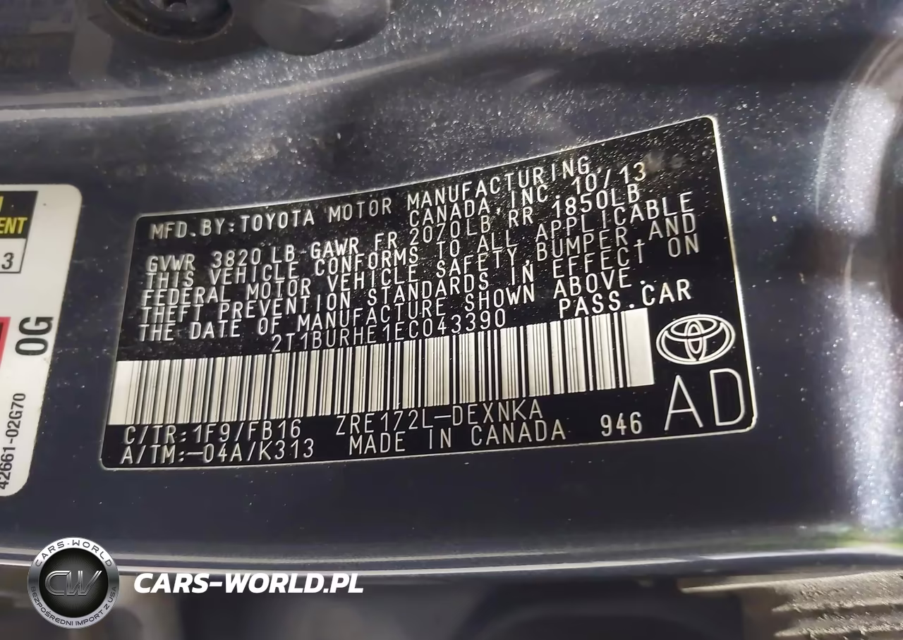 2014 Toyota Corolla Le VIN:2T1BURHE1EC043390 - 9