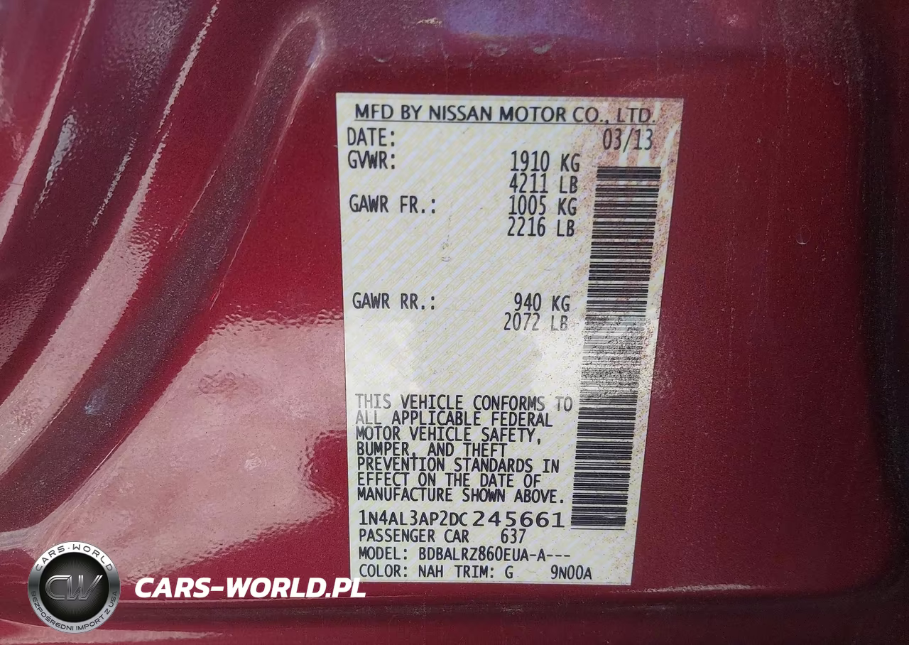 2013 Nissan Altima 2.5 S VIN:1N4AL3AP2DC245661 - 9