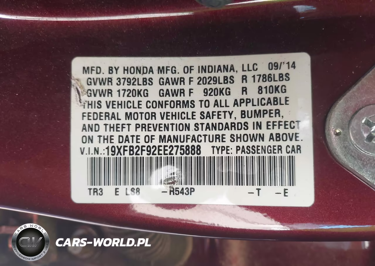 2014 Honda Civic Ex-L VIN:19XFB2F92EE275888 - 9