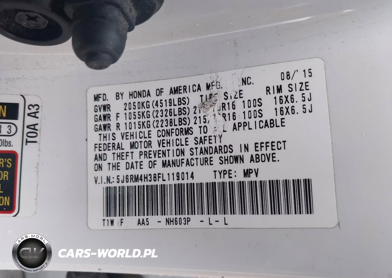 2015 Honda Cr-V Lx VIN:5J6RM4H38FL119014 - 9
