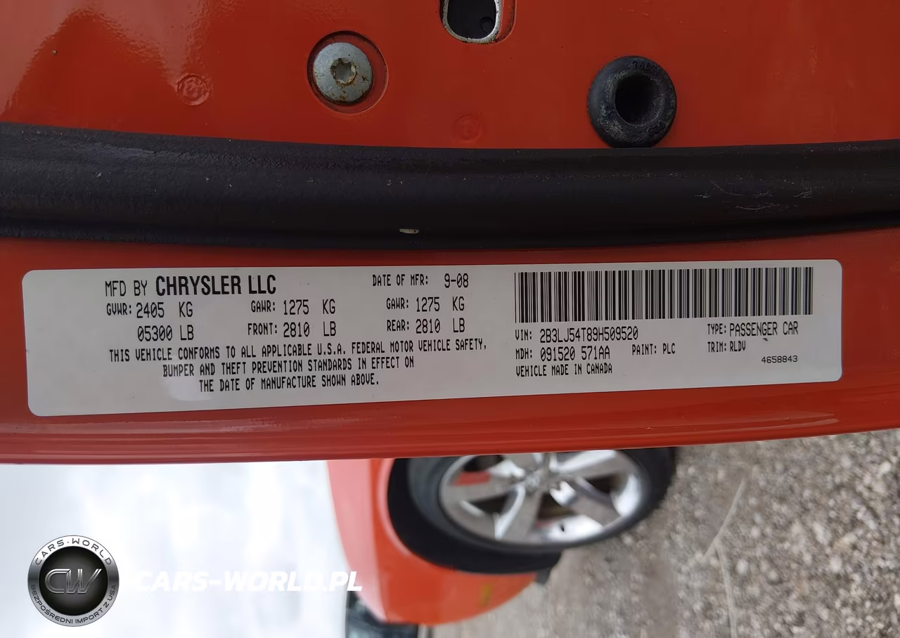 2009 Dodge Challenger R-T VIN:2B3LJ54T89H509520 - 9