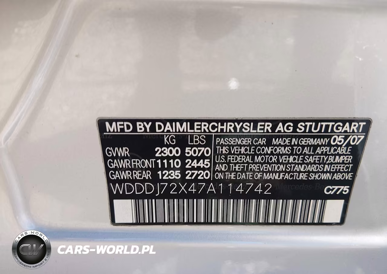 2007 Mercedes-Benz Cls 550 VIN:WDDDJ72X47A114742 - 9
