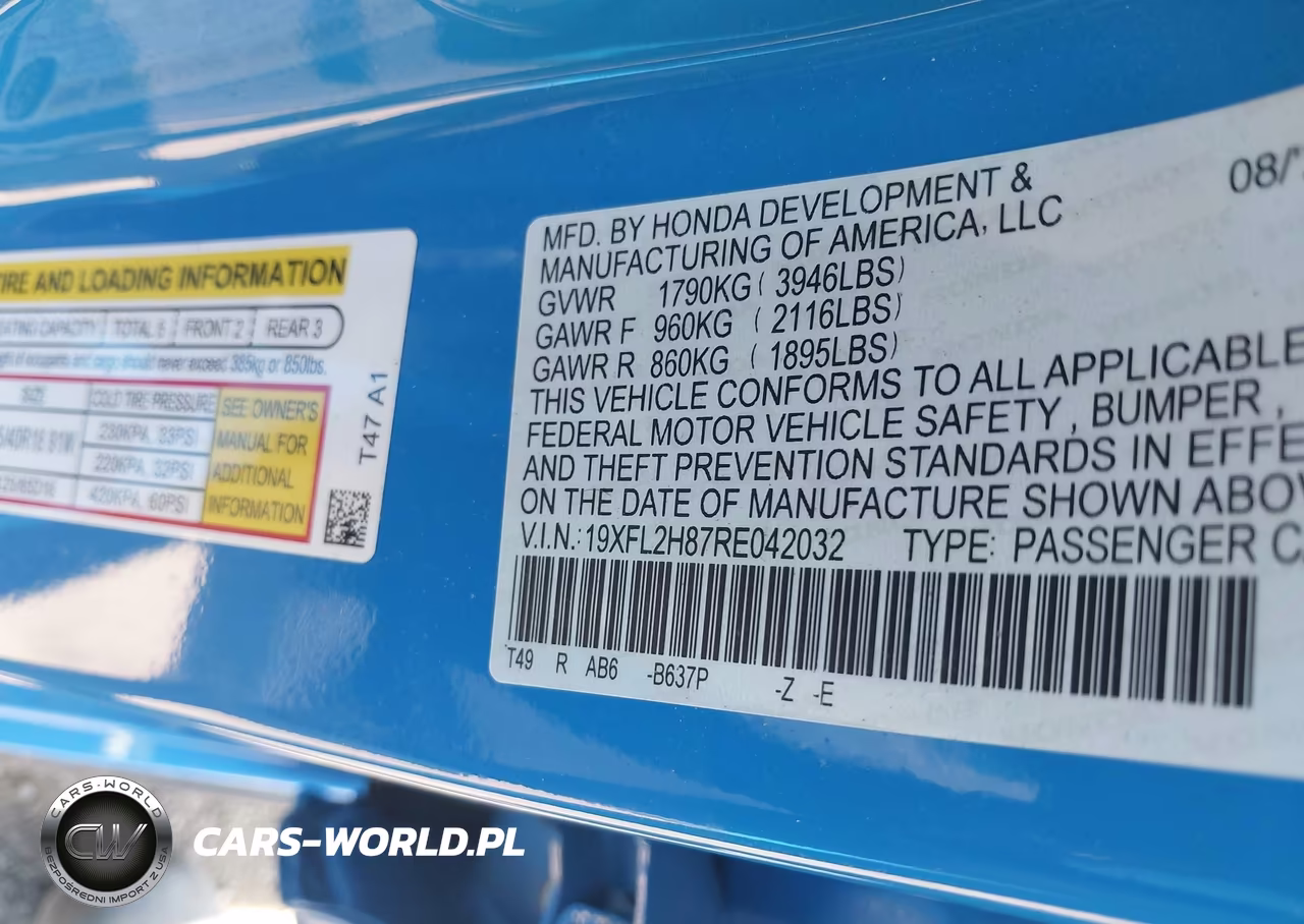 2024 Honda Civic Sport VIN:19XFL2H87RE042032 - 9
