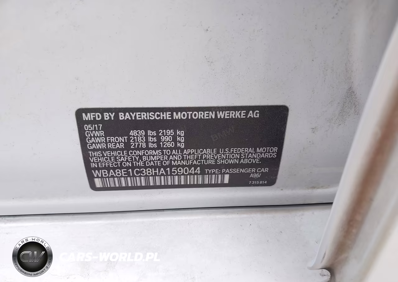 2017 BMW 330E Iperformance VIN:WBA8E1C38HA159044 - 9