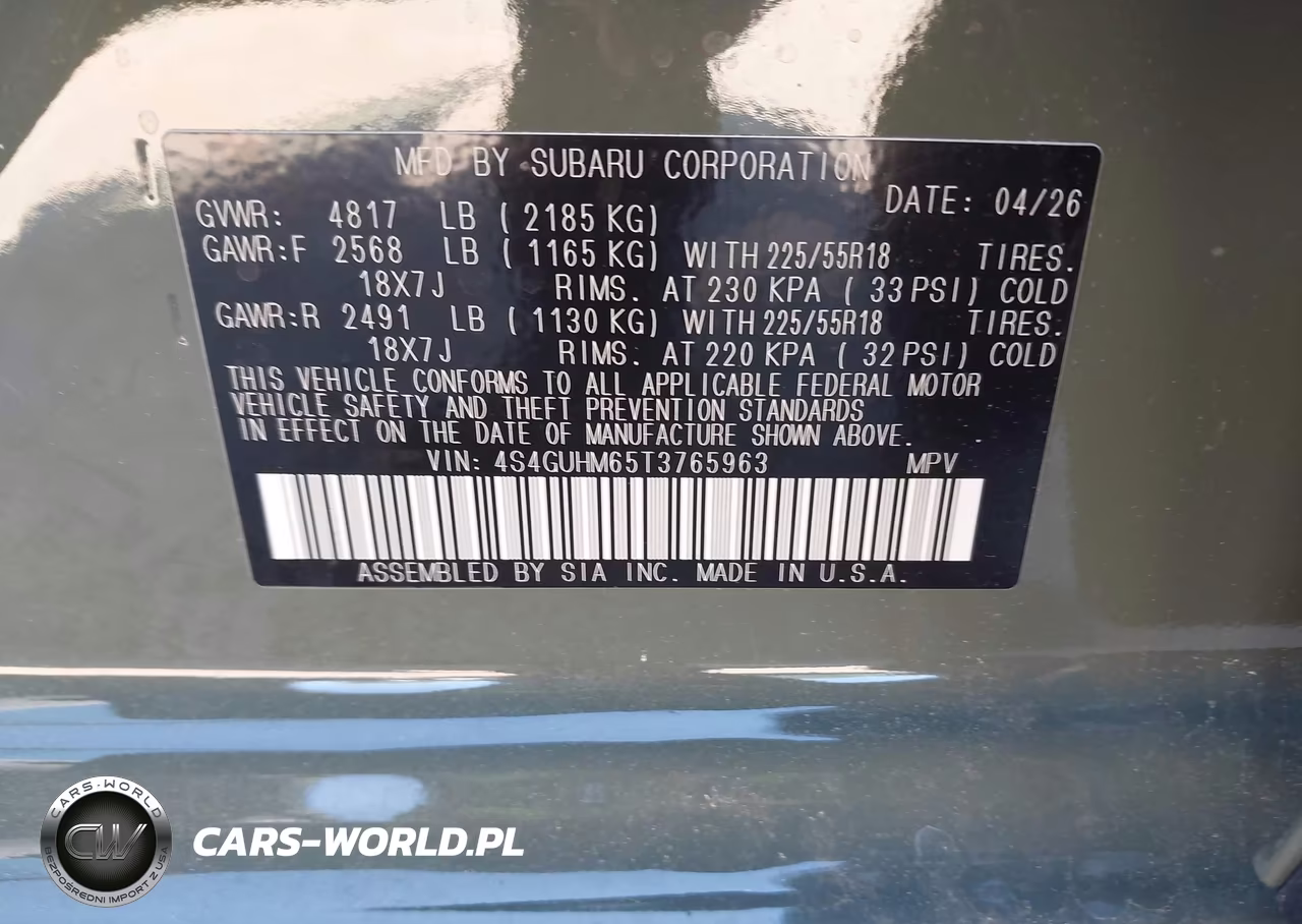 2026 Subaru Xvcrosstrek VIN:4S4GUHM65T3765963 - 9