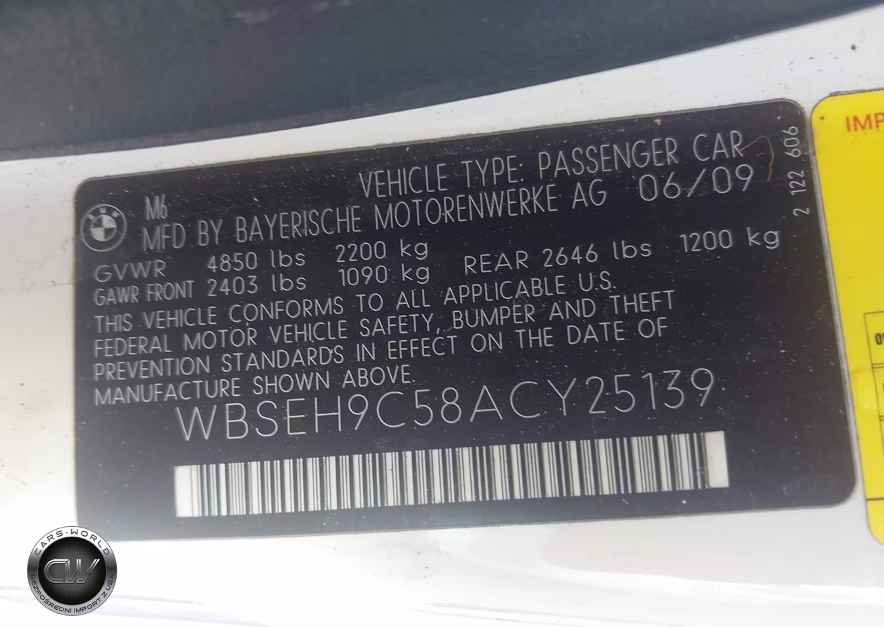 2010 BMW M6 VIN:WBSEH9C58ACY25139 - 9