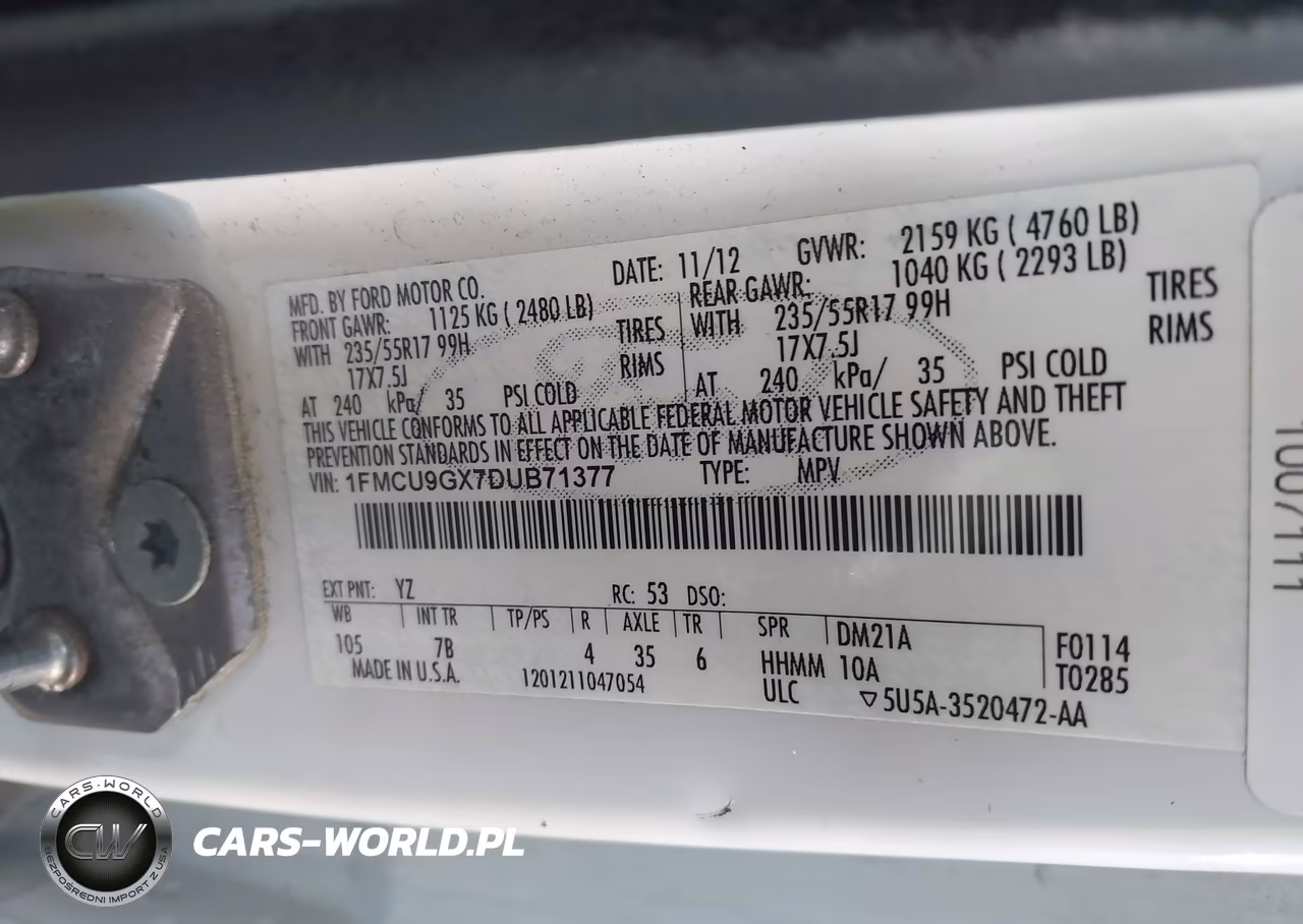 2013 Ford Escape Se VIN:1FMCU9GX7DUB71377 - 9