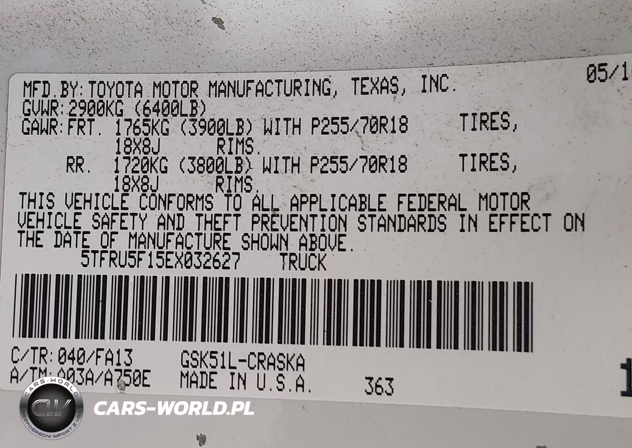 2014 Toyota Tundra Sr V6 VIN:5TFRU5F15EX032627 - 9
