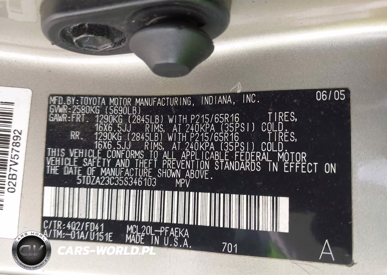 2005 Toyota Sienna Ce VIN:5TDZA23C35S346103 - 9