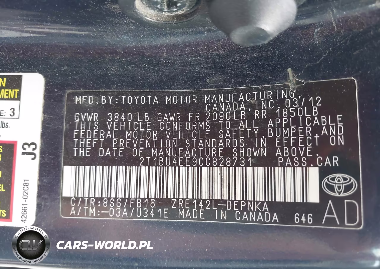 2012 Toyota Corolla Le VIN:2T1BU4EE9CC828731 - 9