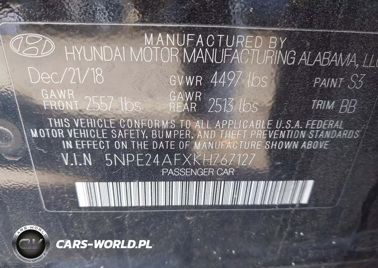 2019 Hyundai Sonata Se VIN:5NPE24AFXKH767127 - 9
