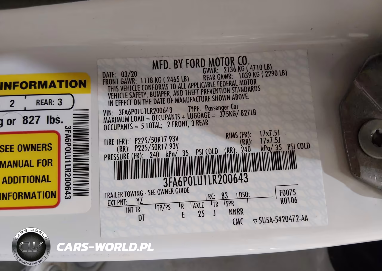 2020 Ford Fusion Hybrid Se VIN:3FA6P0LU1LR200643 - 9