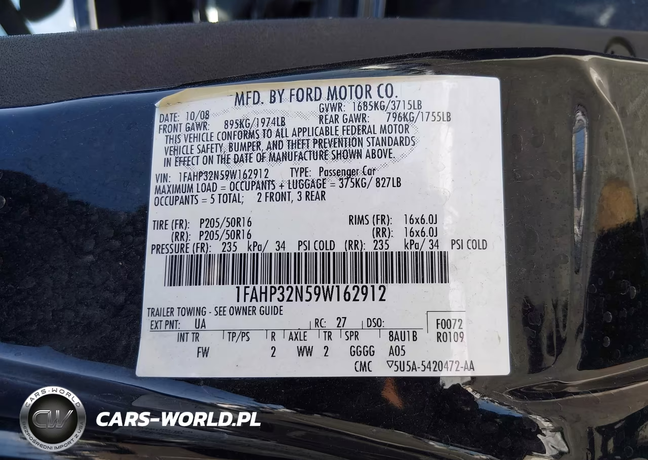 2009 Ford Focus Se VIN:1FAHP32N59W162912 - 9