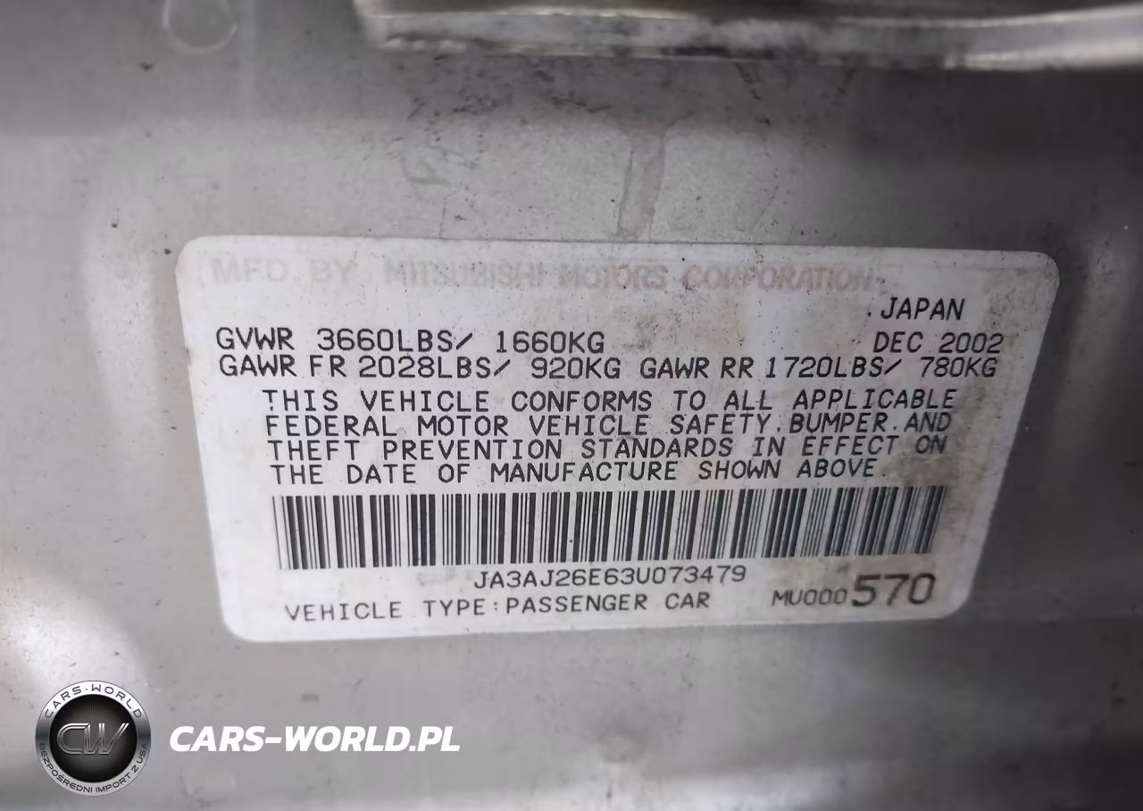 2003 Mitsubishi Lancer Es VIN:JA3AJ26E63U073479 - 9