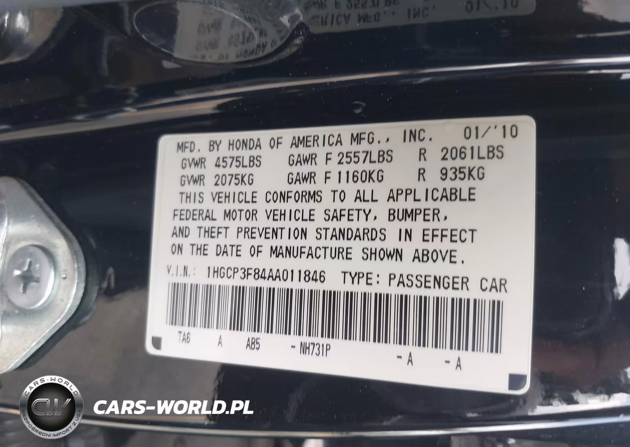 2010 Honda Accord 3.5 Ex-L VIN:1HGCP3F84AA011846 - 9