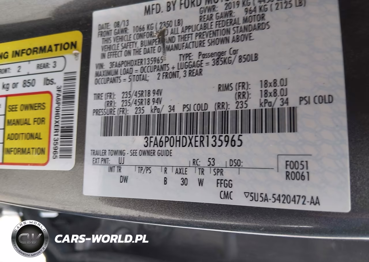 2014 Ford Fusion Se VIN:3FA6P0HDXER135965 - 9