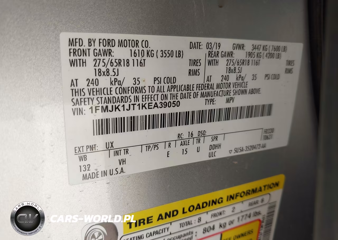 2019 Ford Expedition Max Xlt VIN:1FMJK1JT1KEA39050 - 9