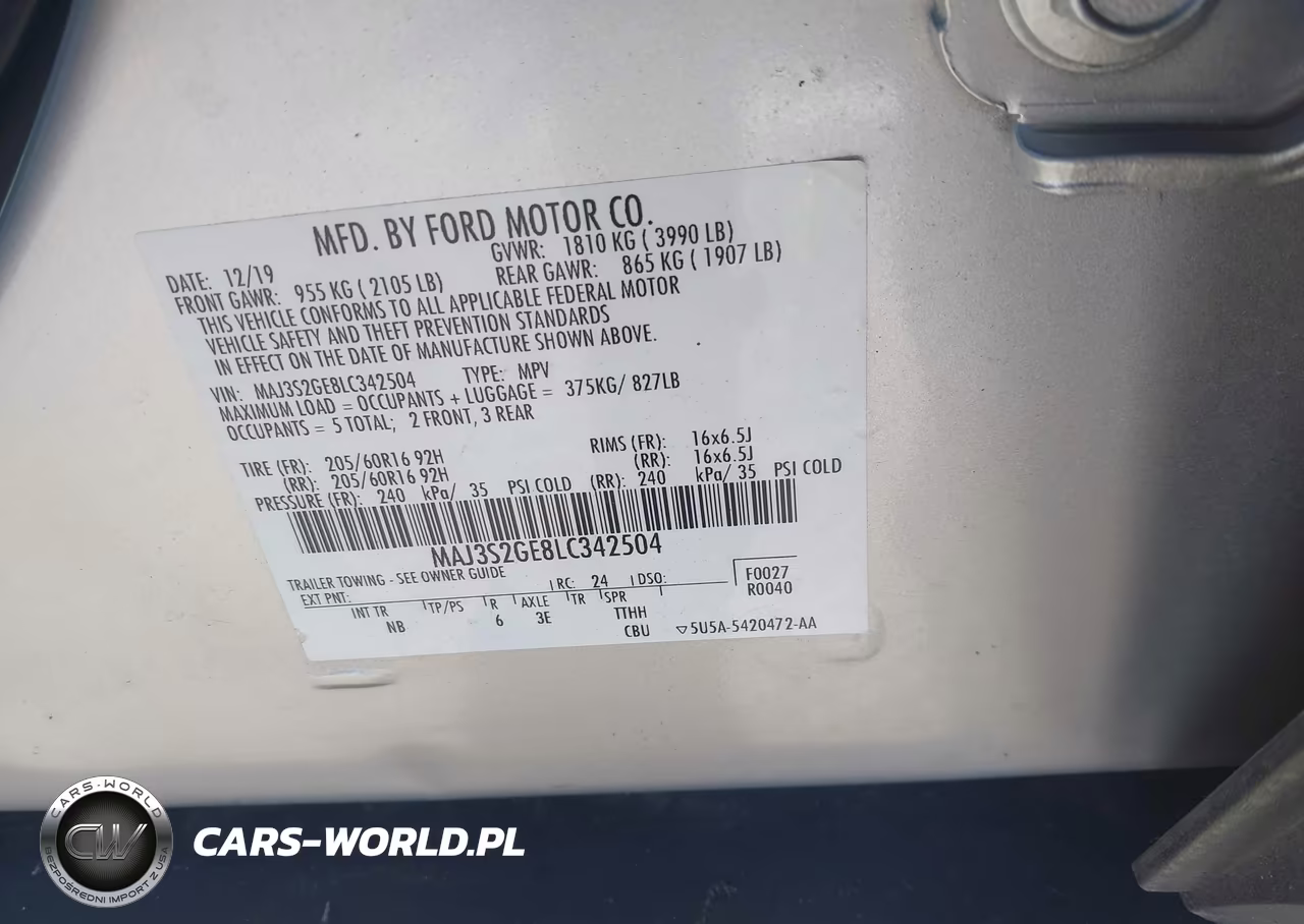 2020 Ford Ecosport Se VIN:MAJ3S2GE8LC342504 - 9
