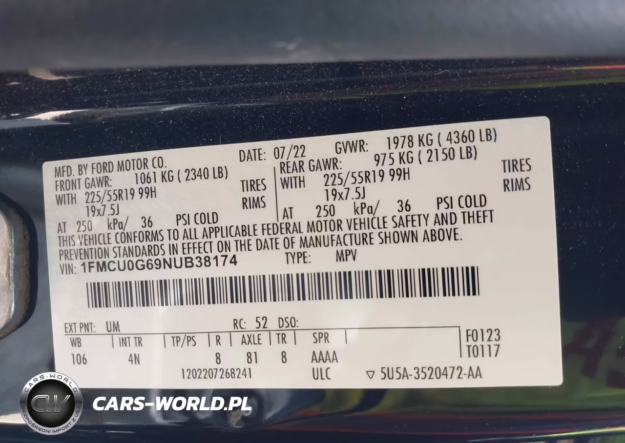 2022 Ford Escape Se VIN:1FMCU0G69NUB38174 - 9