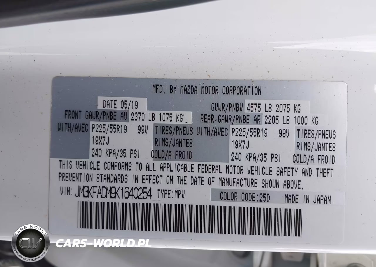 2019 Mazda Cx-5 Grand Touring VIN:JM3KFADM9K1640254 - 9