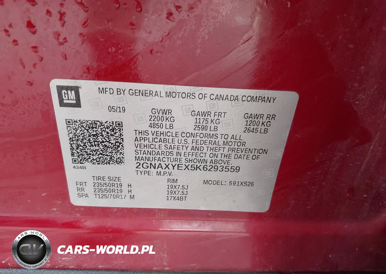 2019 Chevrolet Equinox Premier VIN:2GNAXYEX5K6293559 - 9