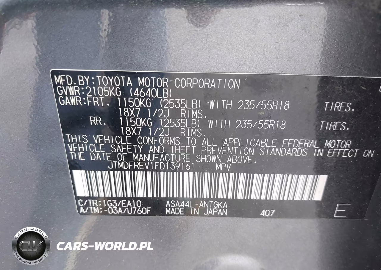 2015 Toyota Rav4 Limited VIN:JTMDFREV1FD139161 - 9