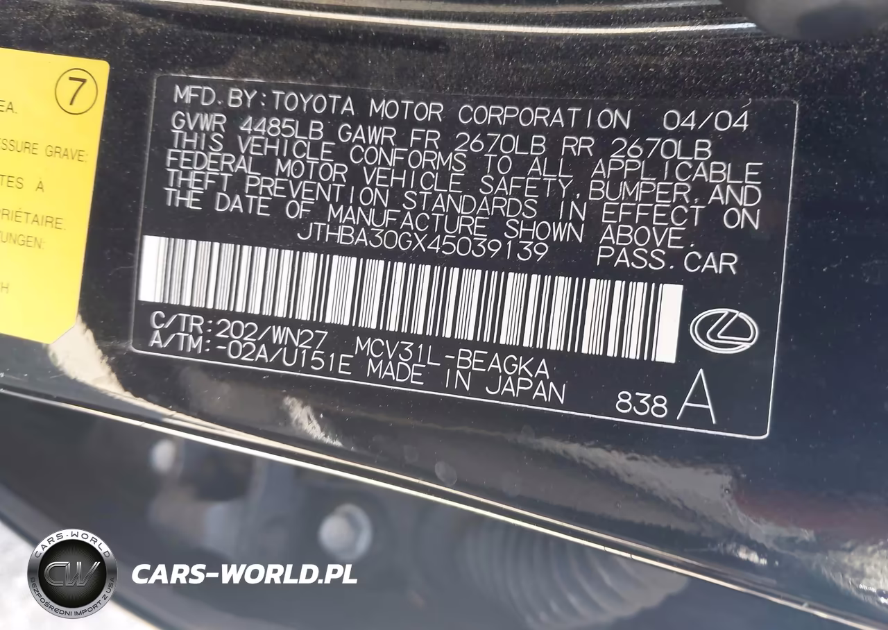 2004 Lexus Es 330 VIN:JTHBA30GX45039139 - 9