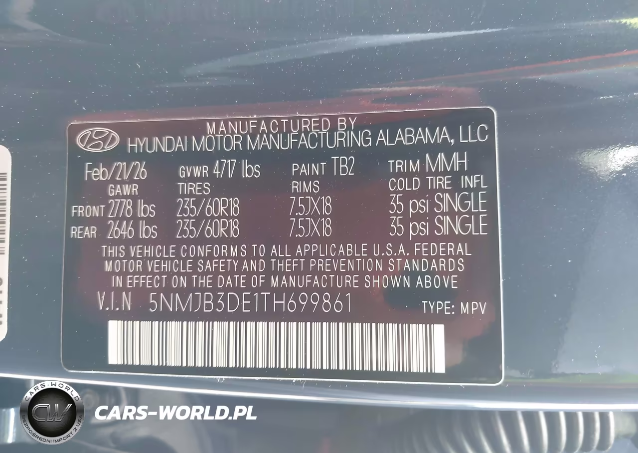 2026 Hyundai Tucson Sel VIN:5NMJB3DE1TH699861 - 9