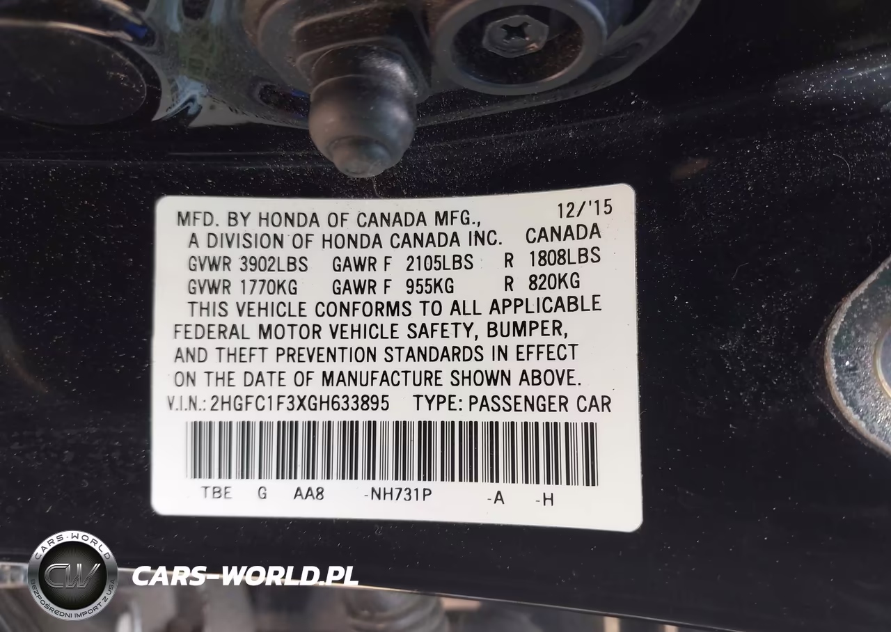 2016 Honda Civic Ex-T VIN:2HGFC1F3XGH633895 - 9