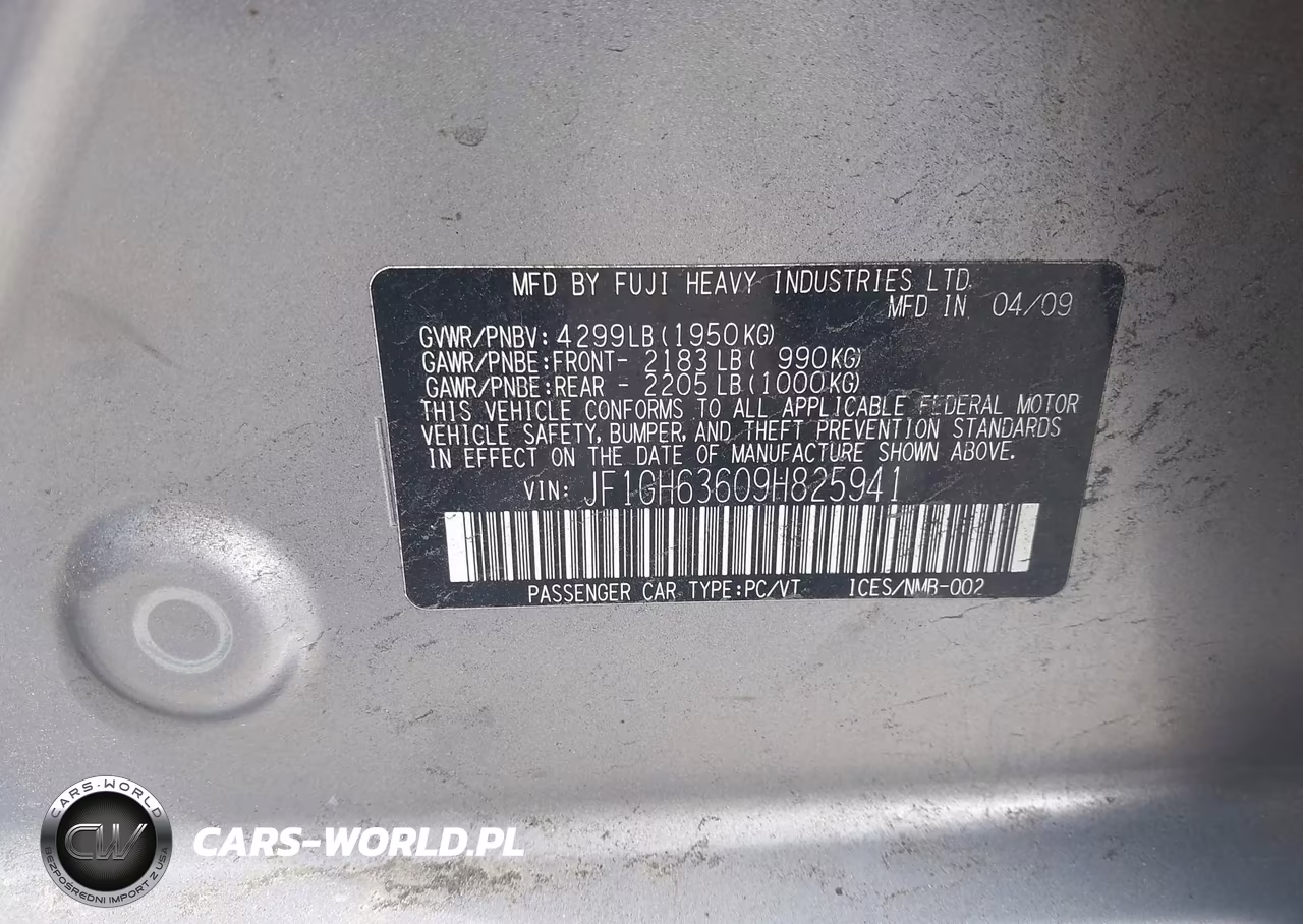 2009 Subaru Impreza Outback Sport VIN:JF1GH63609H825941 - 9