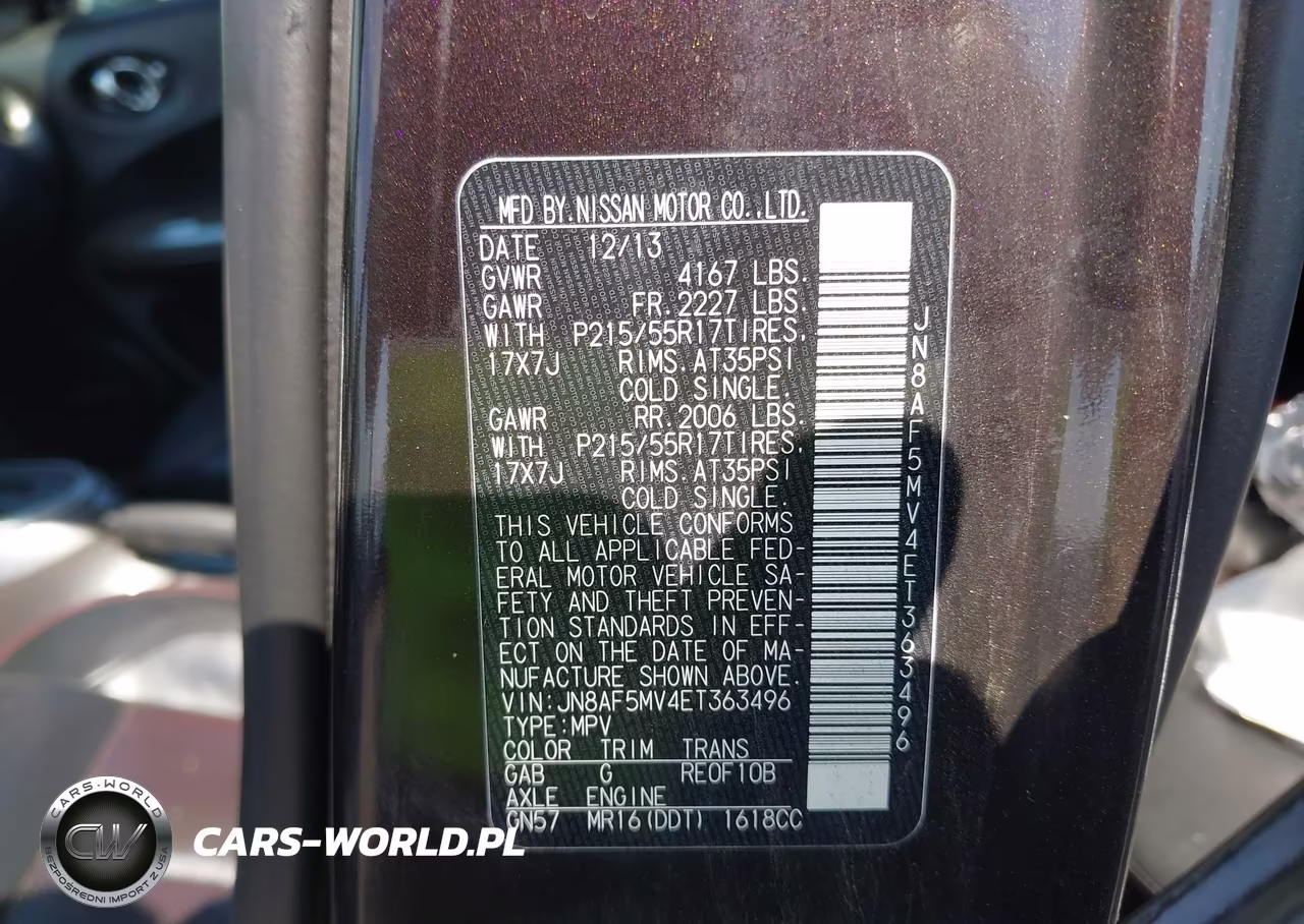 2014 Nissan Juke Sl VIN:JN8AF5MV4ET363496 - 9