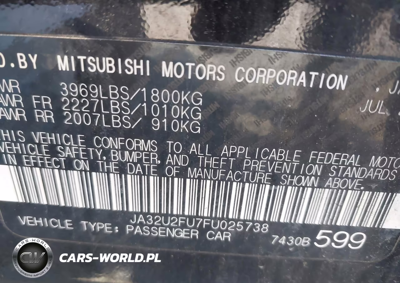 2015 Mitsubishi Lancer Es VIN:JA32U2FU7FU025738 - 9